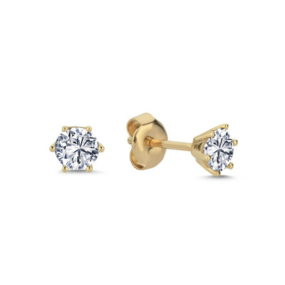 0.25ct. Zirkonia Stein Ohrstecker 6 - Krappen 14 Karat Gold - AKSU Juwelier