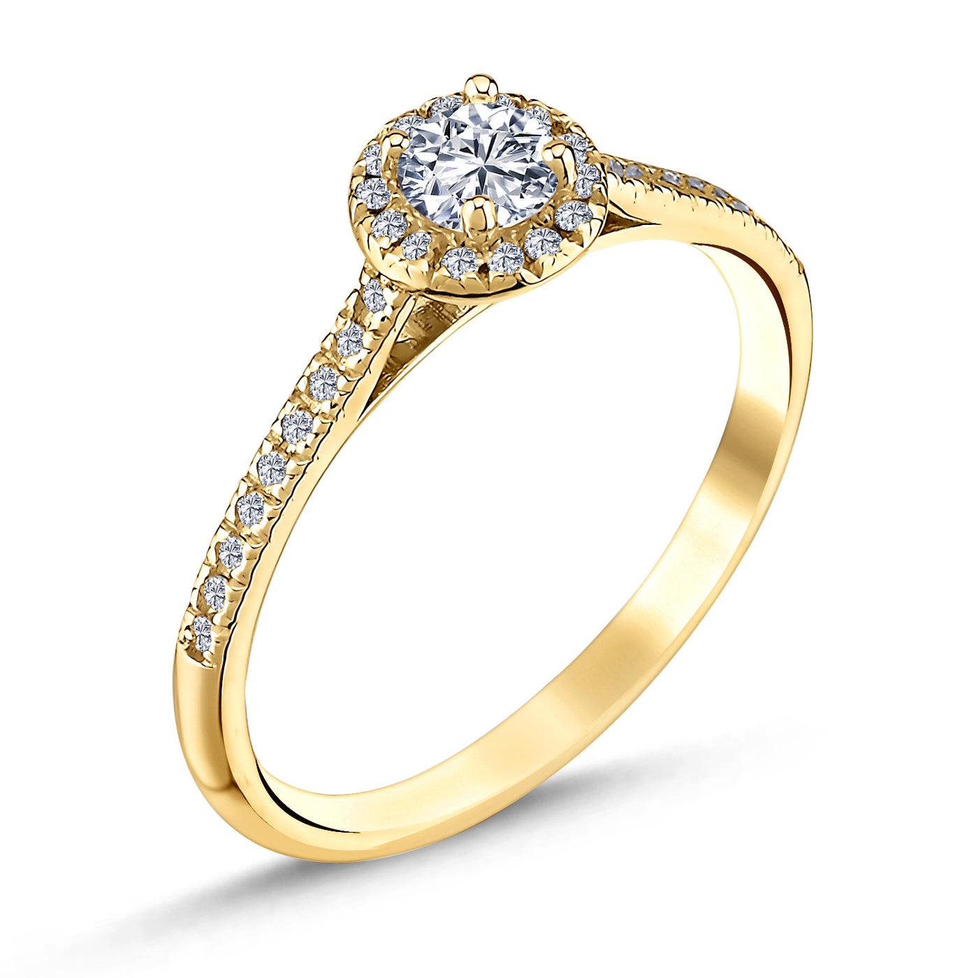 Diamant Halo Verlobungsring Gold 0.34ct