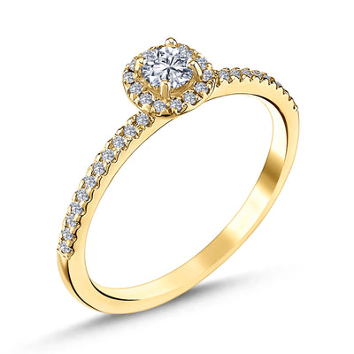 Diamant Halo Verlobungsring Gold 0.36ct