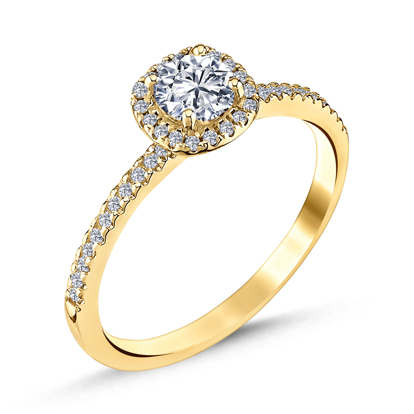 Diamant Halo Verlobungsring Gold 0.58ct