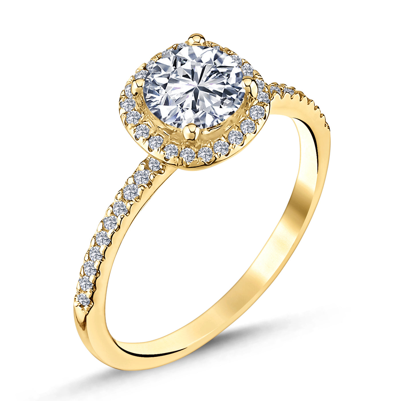 Diamant Halo Verlobungsring Gold 1.19ct