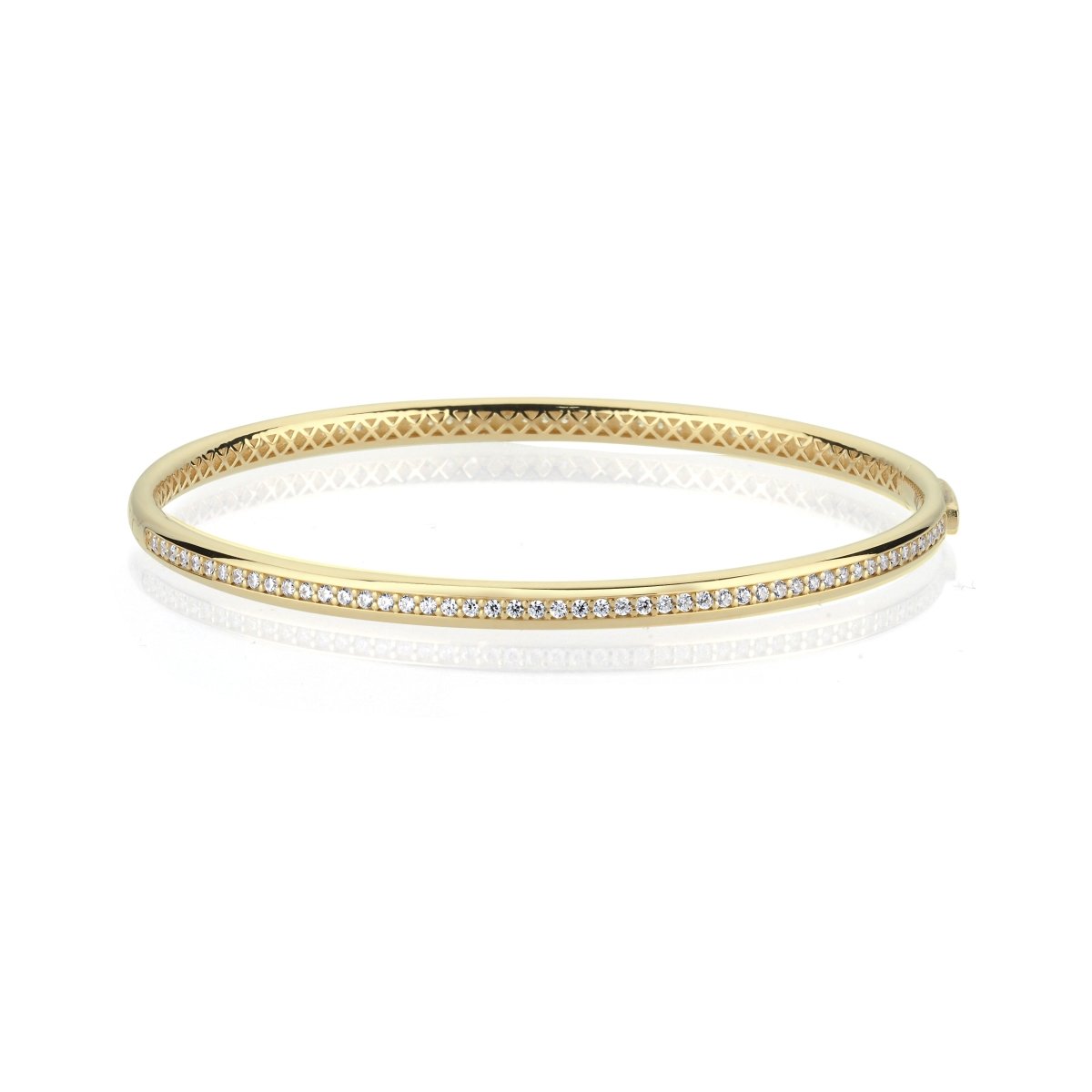 Armreif einreihig Zirkonia Steine 14 Karat Gold AKSU Juwelier