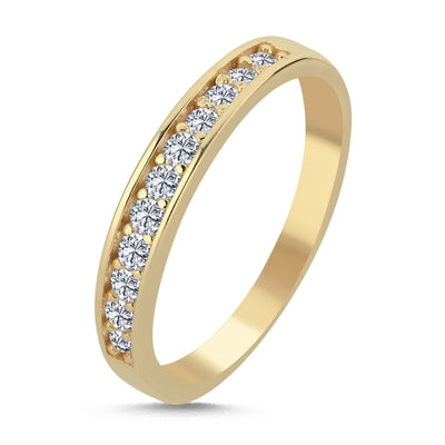 Halb - Memoire Memory Ring Zirkonia 14 Karat Gold - AKSU Juwelier