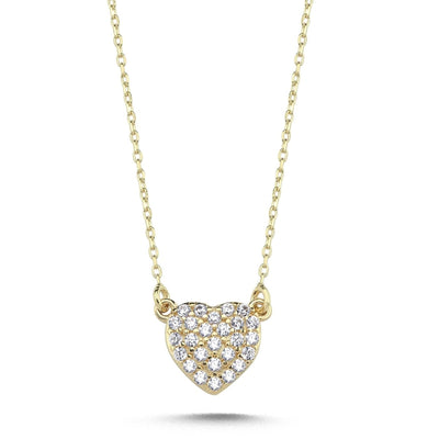 Herz Anhänger Kette Collier Zirkonia 14 Karat Gold - AKSU Juwelier