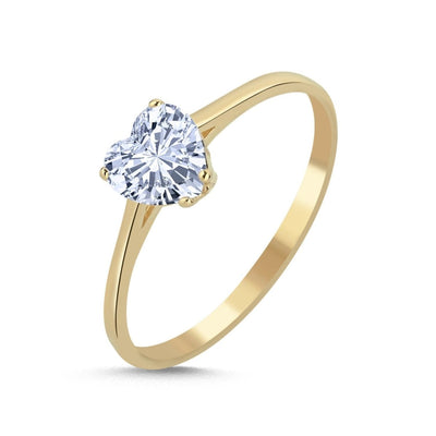 Herz Zirkonia 0.75ct. Verlobungsring 14 Karat Gold - AKSU Juwelier