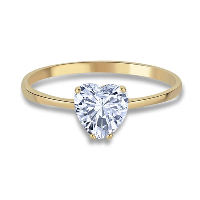 Herz Zirkonia 0.75ct. Verlobungsring 14 Karat Gold - AKSU Juwelier