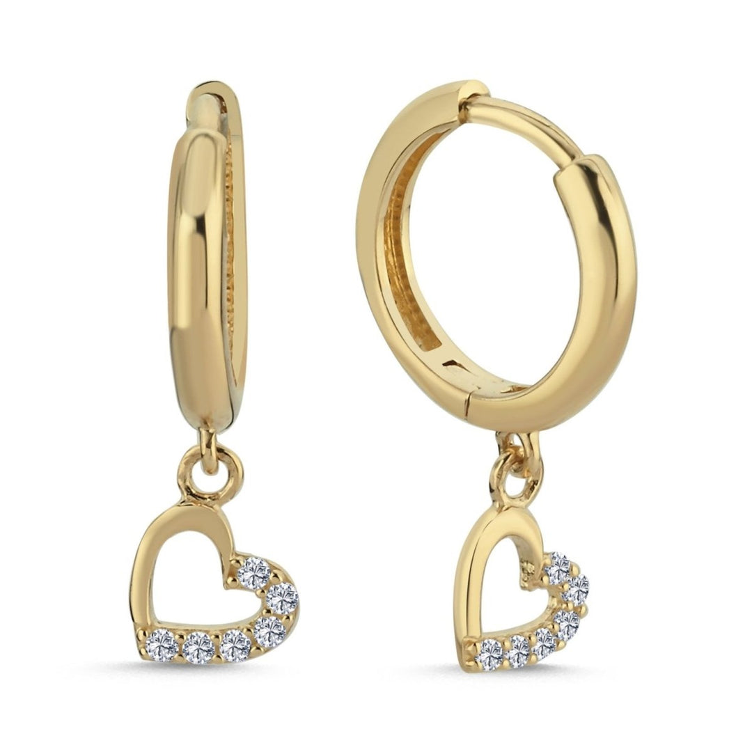 Herz Zirkonia Ohrringe Gold Herz Zirkonia Ohrringe Creolen 14