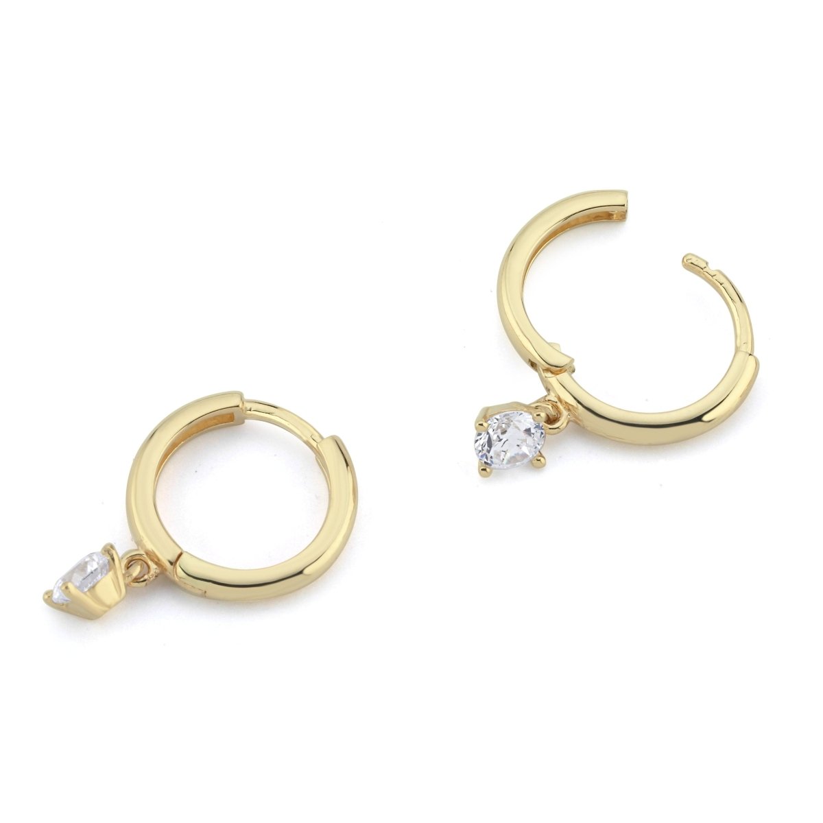 Ohrringe Creolen 0.25ct. Zirkonia 14 Karat Gold - AKSU Juwelier