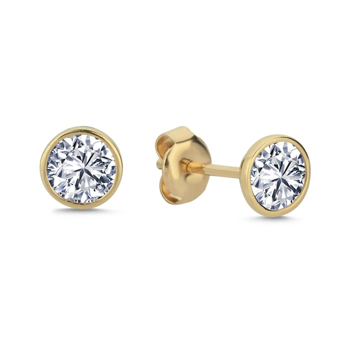 Ohrstecker 1.00ct. Zirkonia 14 Karat Gold - AKSU Juwelier