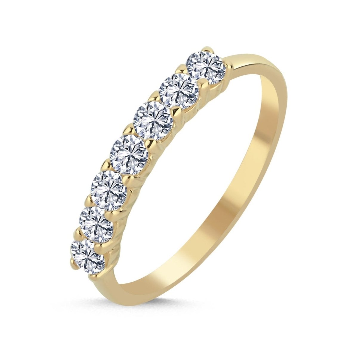 Ring 7 Zirkonia Steine 14 Karat Gold - AKSU Juwelier