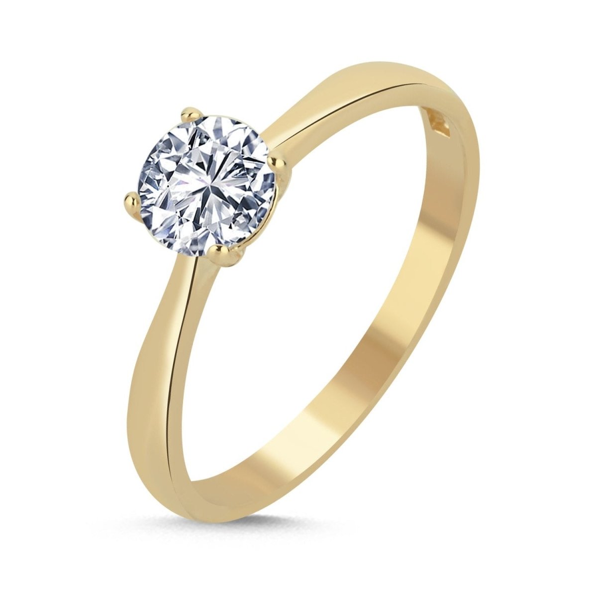 Solitär Verlobungsring 0.70ct. Zirkonia 4 - Krappen 14 Karat Gold - AKSU Juwelier