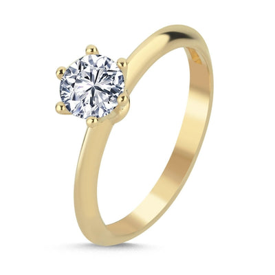 Solitär Verlobungsring 0.75ct. Zirkonia 6 - Krappen 14 Karat Gold - AKSU Juwelier