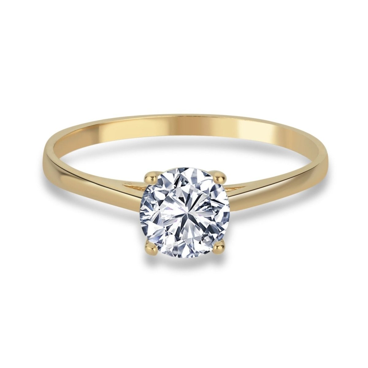 Solitär Verlobungsring 4 - Krappen 0.75ct. Zirkonia 14 Karat Gold - AKSU Juwelier