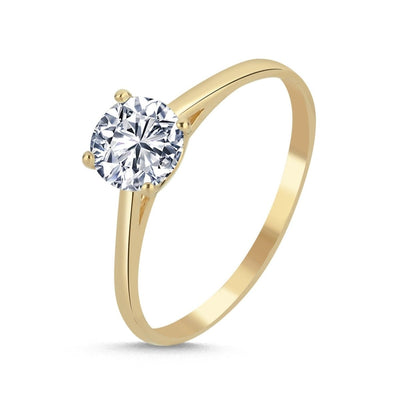 Solitär Verlobungsring 4 - Krappen 0.75ct. Zirkonia 14 Karat Gold - AKSU Juwelier