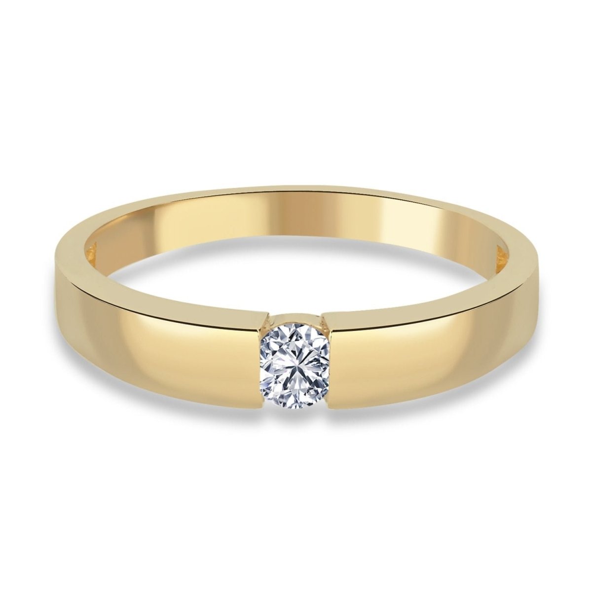 Spannring 0.15ct. Zirkonia 14 Karat Gold - AKSU Juwelier