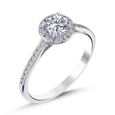 Diamant Halo Verlobungsring Weißgold 0.56ct - AKSU Juwelier