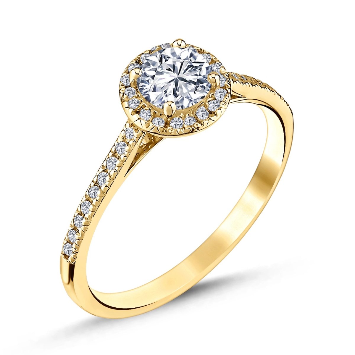 Diamant Halo Verlobungsring Gold 0.56ct - AKSU Juwelier