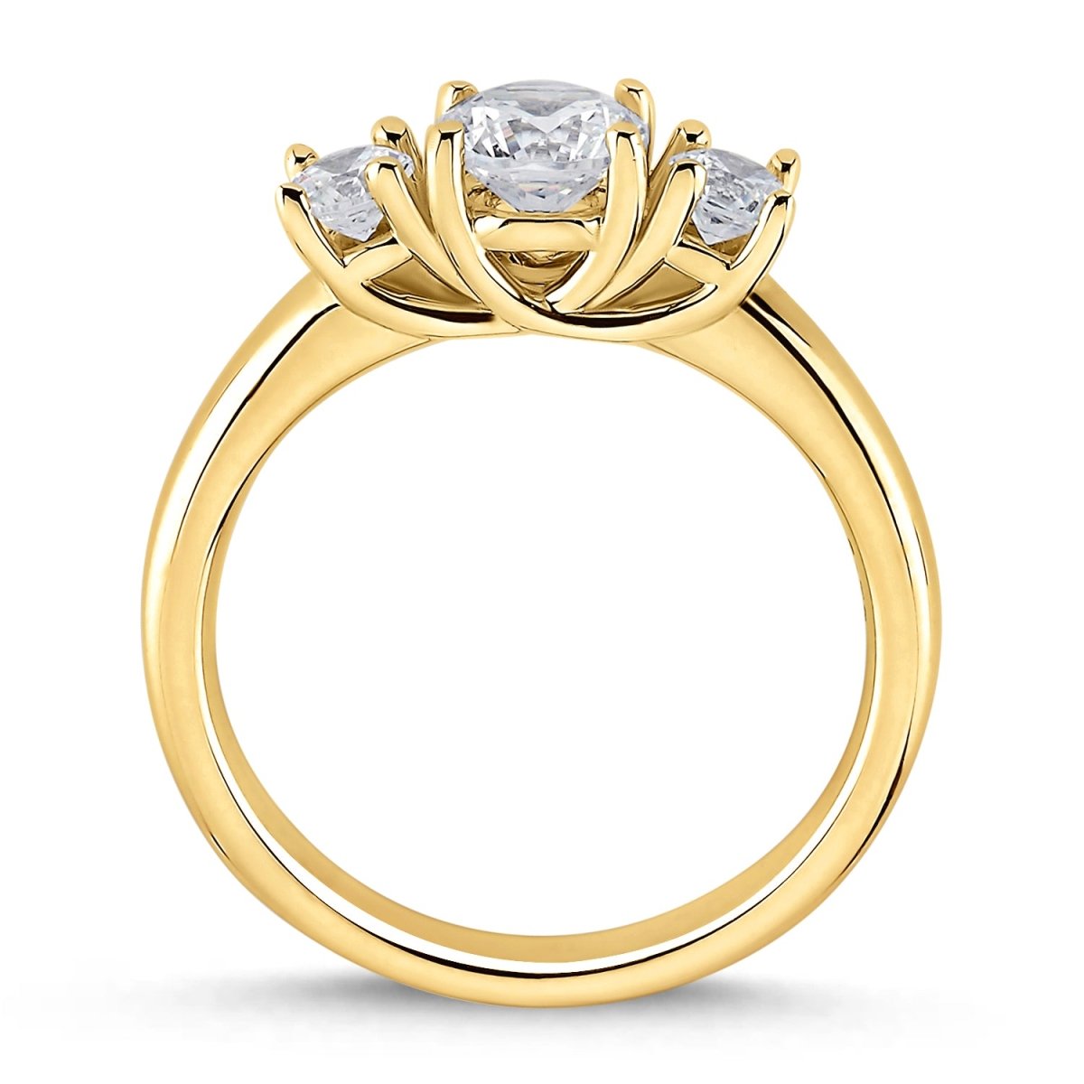 Diamant Trinity Verlobungsring Gold 1.10ct