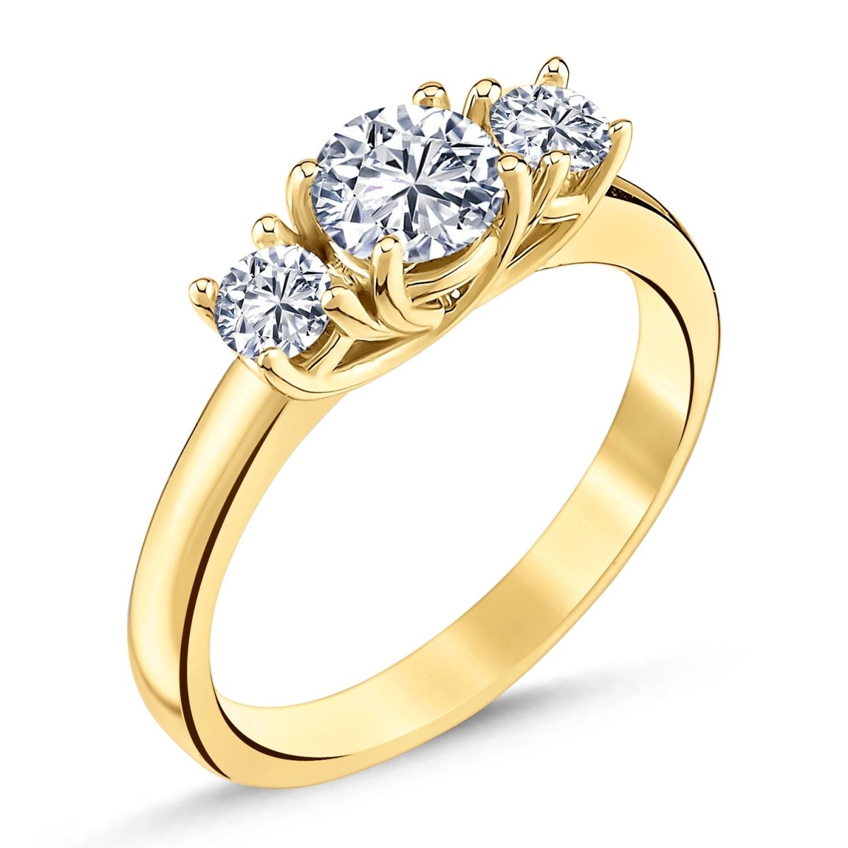 Diamant Trinity Verlobungsring Gold 1.10ct