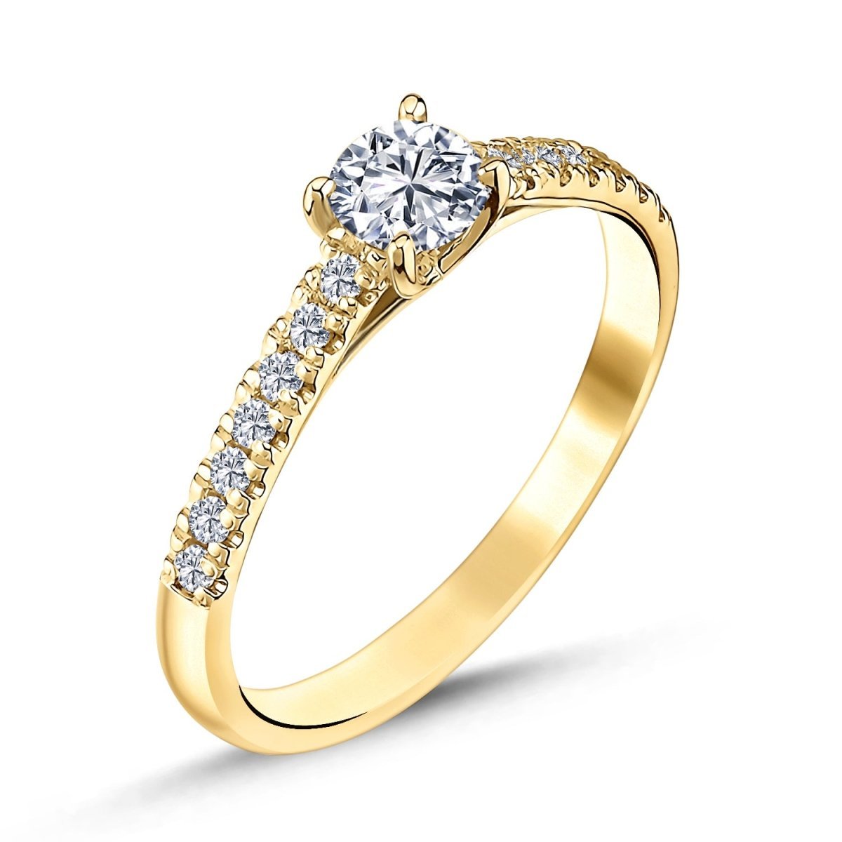 Diamant Verlobungsring Gold Seitensteine 0.48ct.