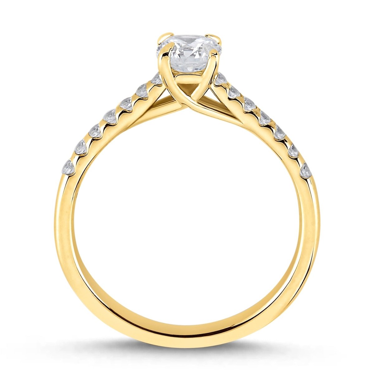 Diamant Verlobungsring Gold Seitensteine 0.57ct.