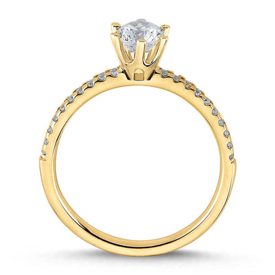 Diamant Verlobungsring Gold Seitensteine 0.66ct.