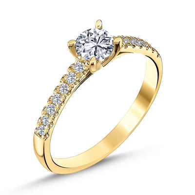 Diamant Verlobungsring Gold Seitensteine 0.68ct.