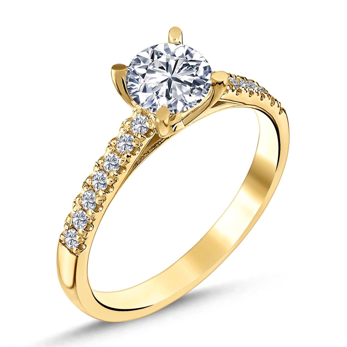 Diamant Verlobungsring Gold Seitensteine 0.88ct.