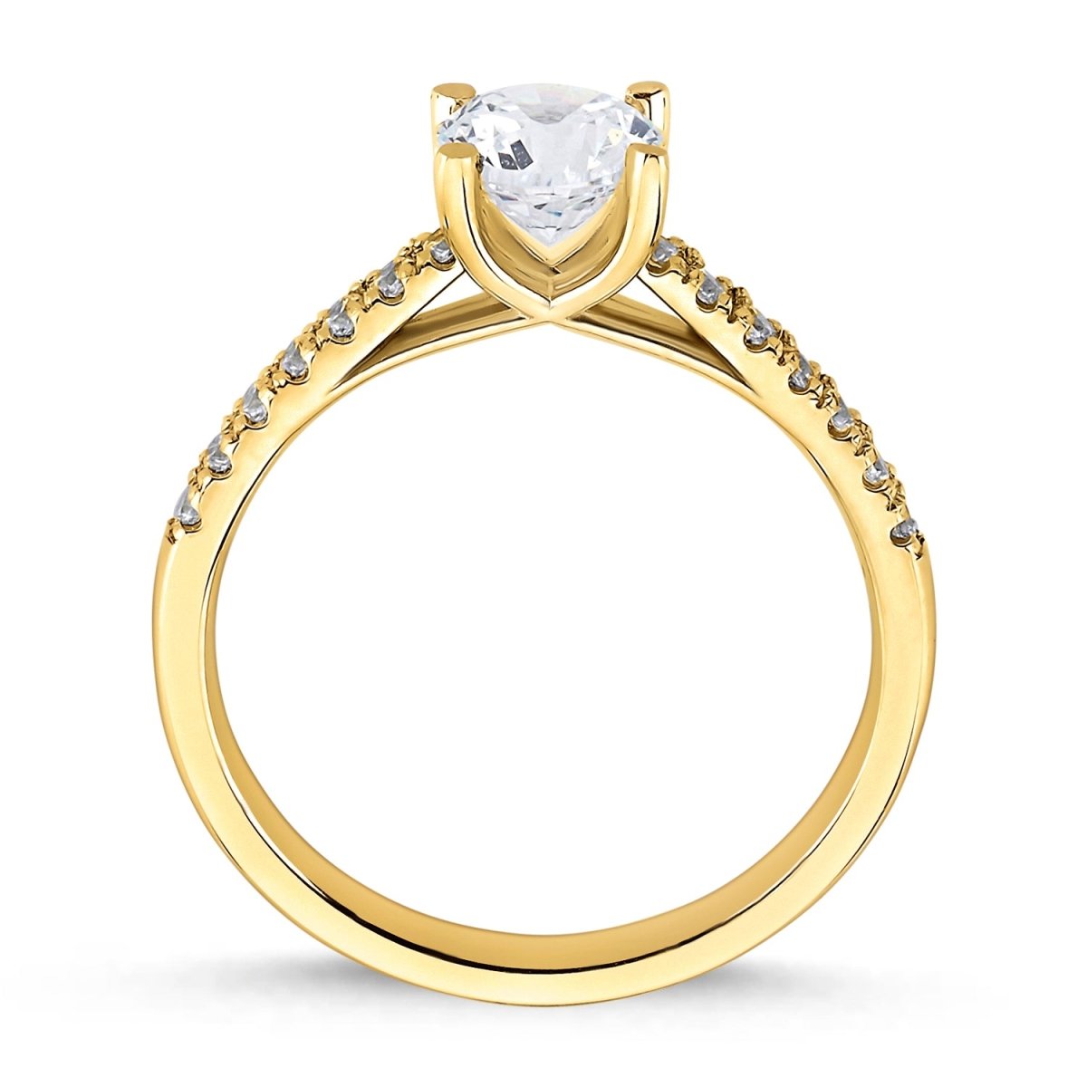 Diamant Verlobungsring Gold Seitensteine 0.88ct.