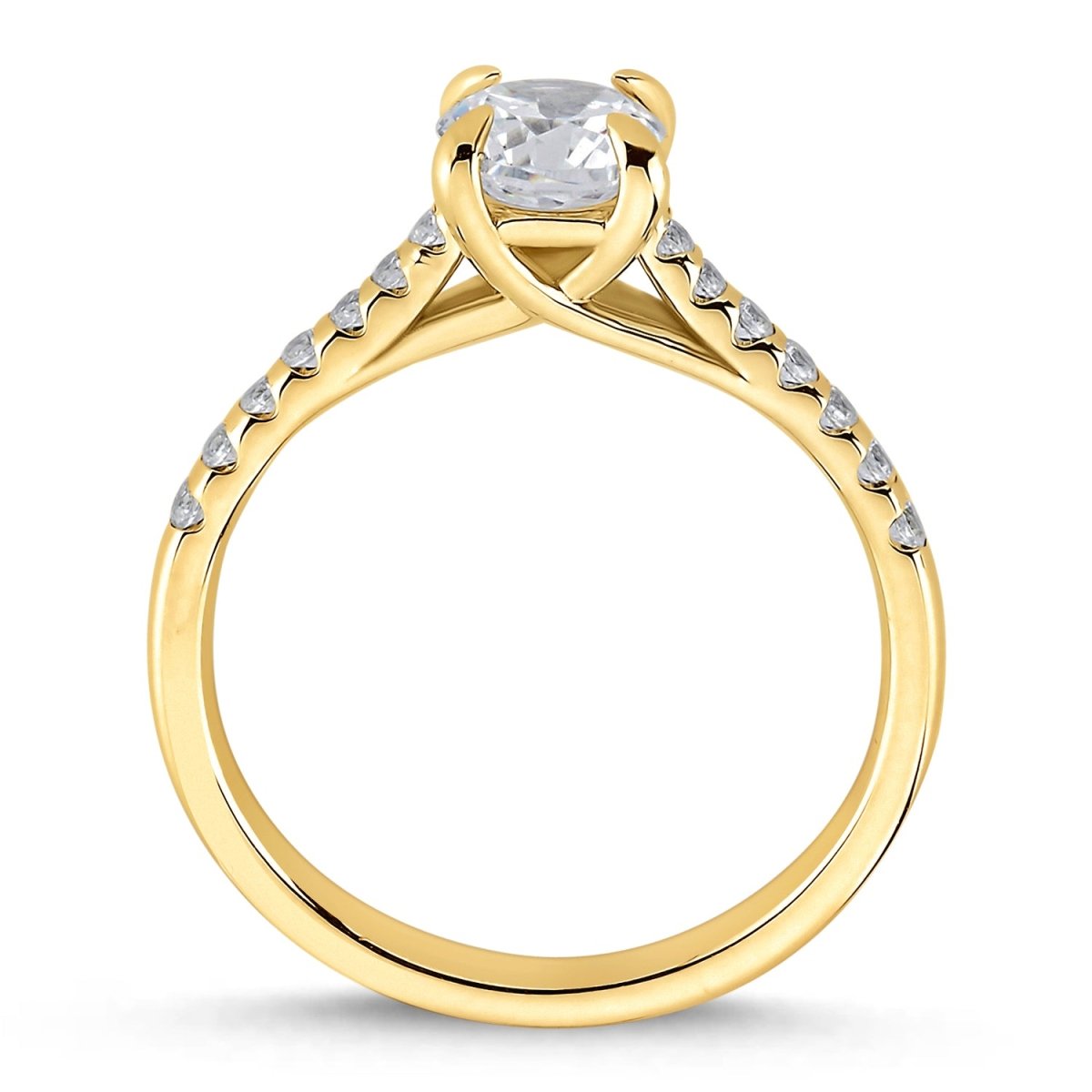 Diamant Verlobungsring Gold Seitensteine 1.17ct.