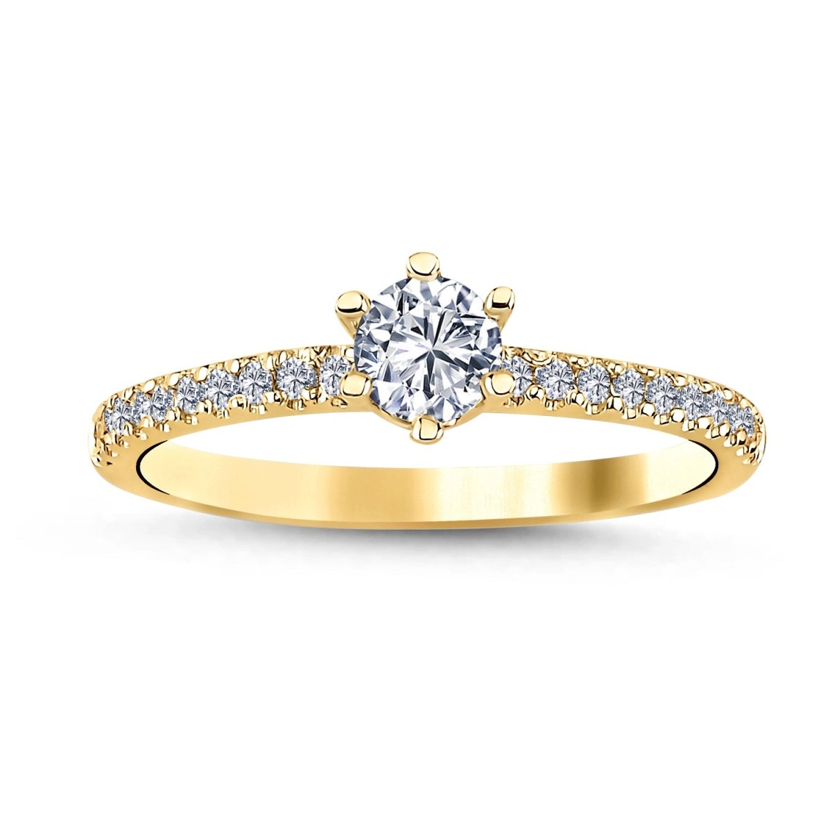 Verlobungsring Diamant Gold Seitensteine 0.46ct.