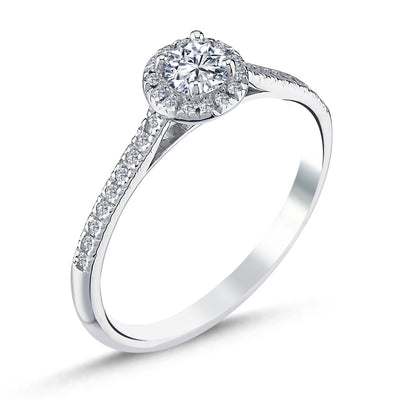 Diamant Halo Verlobungsring Gold 0.34ct - AKSU Juwelier